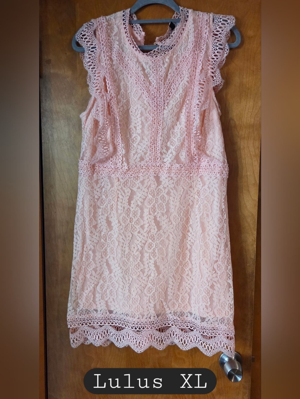 Lulu's Blush Pink Lace Midi Dress